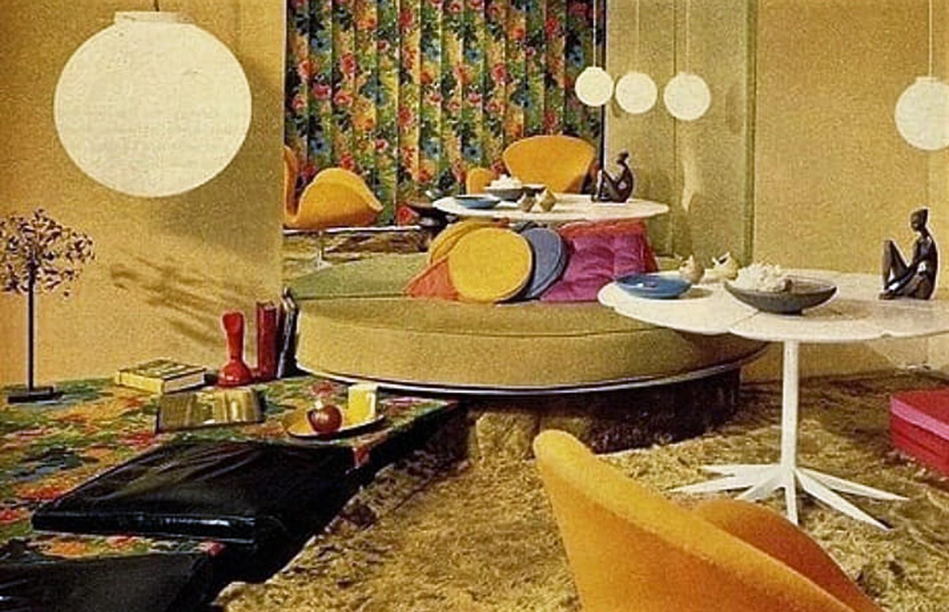 Colourful geometric living room